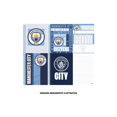 CADERNO - ANIMATIVA - UNIV 1M CD 80F MAN CITY